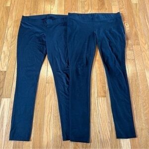 2 Pairs Isabel & Ingrid Maternity Black Skinny Leg Leggings Pull On Sz Medium